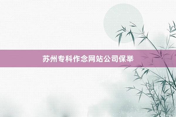 苏州专科作念网站公司保举